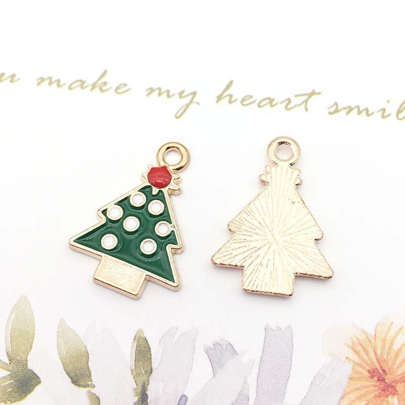 Christmas Oil Drip Alloy Small Pendant Bracelet Necklace Pendant Handmade Diy Material Jewelry Accessories