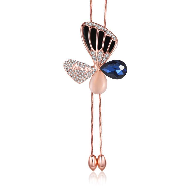 Japanese Fashion Butterfly Fringed Sweater Chain Women'S Long Autumn And Winter Clothes Accessories Necklace