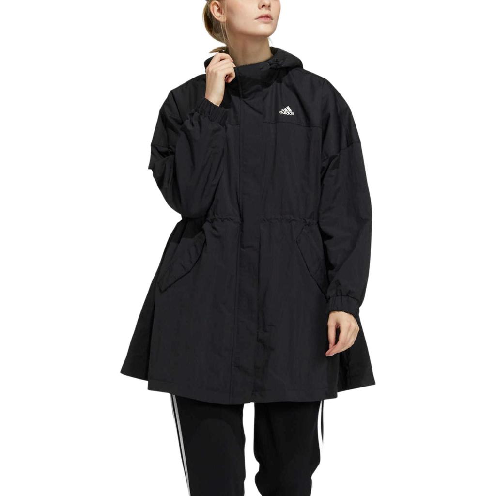 Adidas Sports Lifestyle Series Hooded Zip Windbreaker Long Sleeve Jacket Women Jacket Black H29540