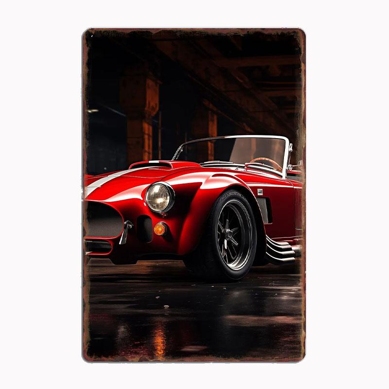 Shelby GT350 Boss Mustang Classic Cobra Racing Car Metal Poster Sign Club Mural Wall Art Plaque Tin Room Decoration Home Decor