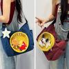 [YUYAKESHI] Cute Corduroy Ita Bag, Shoulder Bag, Perfect for Going Out, Round Transparent Window, Star Accessory Included, Large Capacity, 2-Way Tote