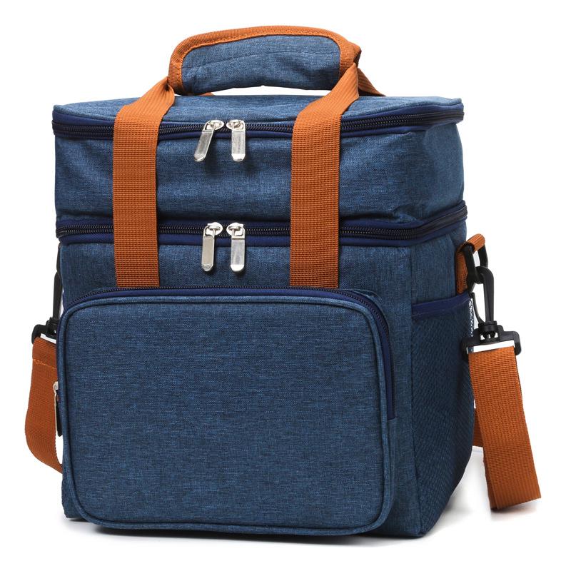 

Large Capacity Insulated Aluminum Foil Box - Portable, Waterproof, Double Layer for Fresh Food Storage and Ice Pack темно-синього кольору