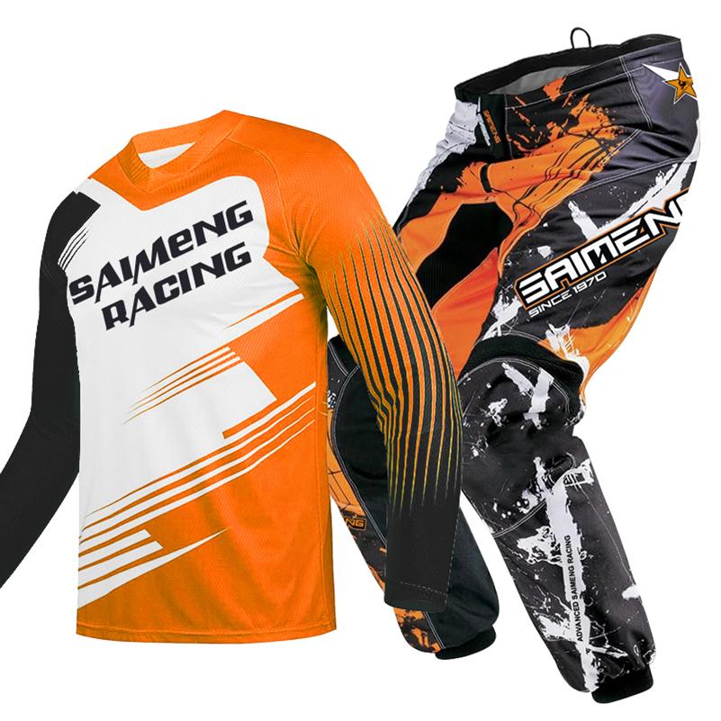 motocross gear set for kids Youth Jersey Pant Kits child green Motorcycle black 3 4 5 6 7 8 9 10 year Off-road suit blue orange Enduro cross boy girl