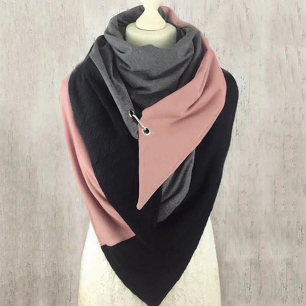 Women Casual Printing Scarf Fashion Retro Multi-Purpose Shawl Button Scarf