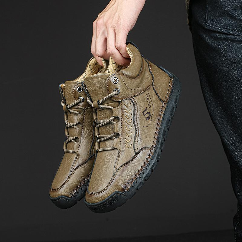 New Men's Casual Boots High Quality Leather Outdoor Shoes Comfortable Ankle Boots for Men Hking Boots Winter Designer Mens Shoes