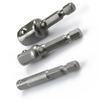 3 Pieces 1/4" 3/8" 1/2" Drive Socket Adapter Alloy Steel DIY for Impact Drivers