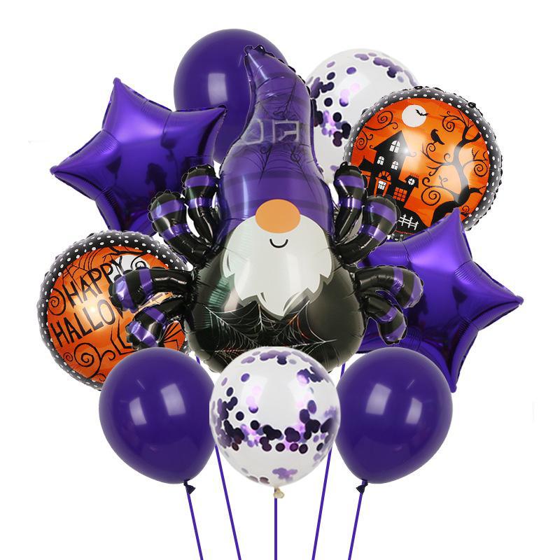 Halloween Pumpkin Cat Skull Ghost Aluminum Film Alien Latex Balloon Set Family Holiday Arrangement Gift
