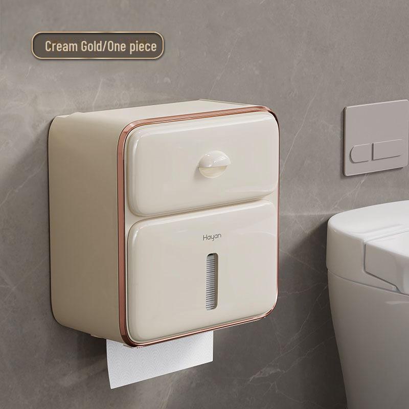 Waterproof Wall-Mounted Toilet Paper Holder and Storage Rack