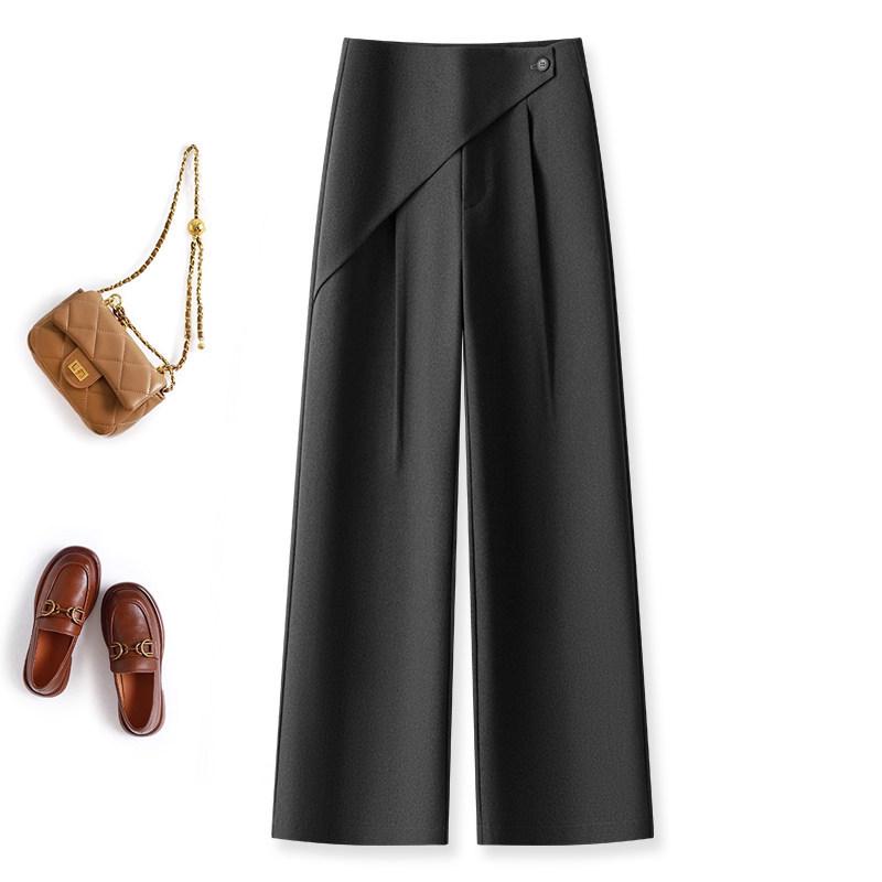 Stylish High-Waisted 3D Cut Irregular Straight-Leg Wide Pants for Women - 2026 Spring/Summer Bestseller 2XL /30 [Recommended for 125-135 jin]