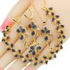 European and N Retro Creative Design Blue Crystal Personality High Feeling Light Luxury Earrings Necklace Jewelry Female Set
