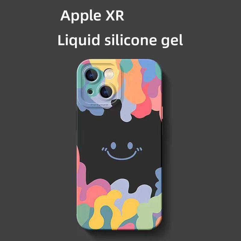 Kolorowa uśmiechnięta twarz odpowiednia dla Apple 15/14/13 minimalistyczne etui na iPhone 12pro odporne na upadki 7/8P