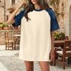 Women's Denim Patchwork Top, Casual Short-sleeved Comfortable T-shirt, Fashionable For Spring And Summer.