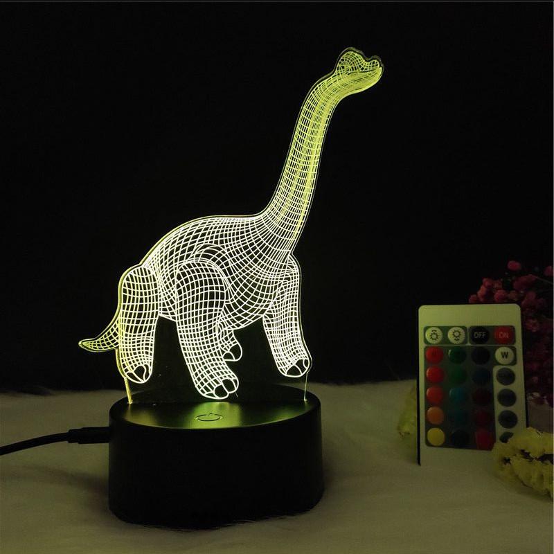 Led 3d Night Light Color Changing Touch Switch Dinosaur Shape Lamp Gift Kids