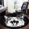 1pc Feline Expression Office Round Area Rug, Under Office Chairs Bedroom Living Room Home Decor, Room Deco, Available in Various Sizes