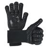 Hitzebeständige und hitzebeständige Grillhandschuhe mit fünf Fingern, wärmeisolierend, mikrowellengeeignet, mit Silikonbeschichtung.