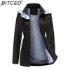 BITCED Autumn/Winter Detachable Hood Trench Coat Plus Size Women's Raincoat