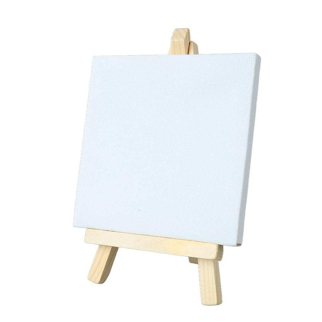 10Pcs Mini Easel Stand 5.9in High 3.1in Wide Adjustable Slope Mini Wood Display Easel with Frame for Oil Painting DIY