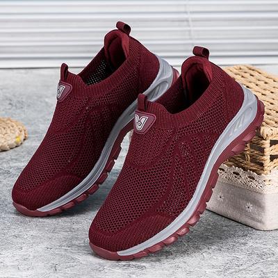 Women's Ladies Shoes Breathable Flying Woven Slip-On Sneakers Woman 2026 Sneakers Anti Slip Fly Woven Shoes for One Foot Men