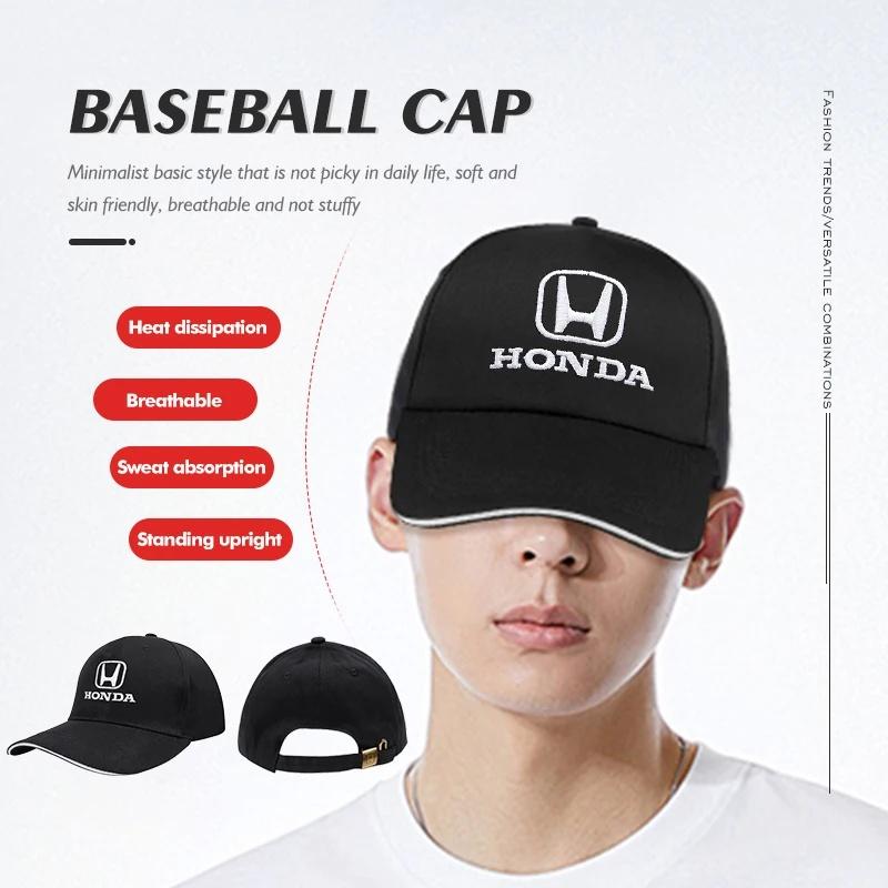 Honda Emblem Baseball Hat Men Women Adjustable Peaked Cap For Honda Civic Accord Crosstour Spirior Odyssey Avancier UR-V Sienna TO0