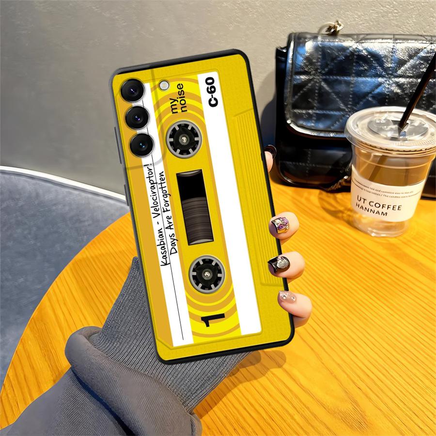 Retro Cassette Tape Case for Samsung Galaxy A41 A24 A55 A26 A72 A36 A23 A53 A32 A22 A52 A51 A73 A35 A25 A71 Black Soft Phone