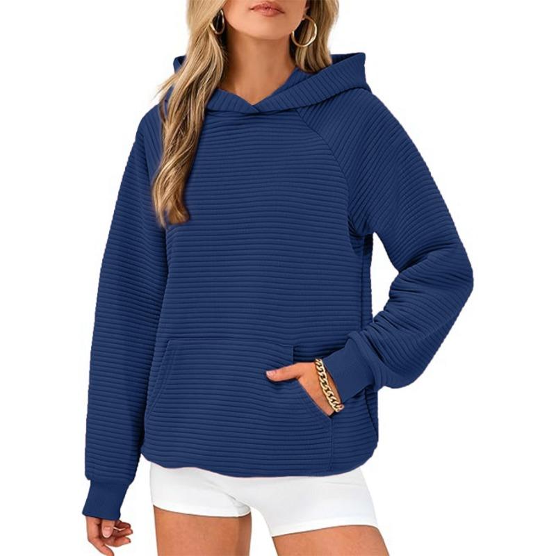 2025 Fashion Striped Loose Long Sleeved Hooded Sweater Women Autumn and Winter Casual Simple Office Sweatshirt Hoodie Elegant Loose Women's Clothing