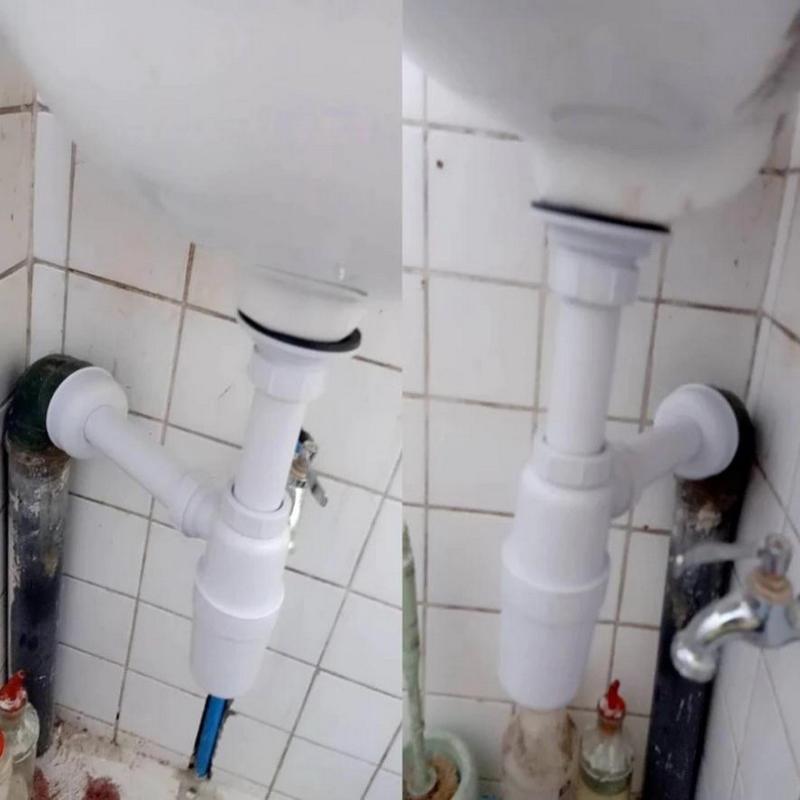 Kitchen Sink Pvc P-Trap Set For Lavatory Kitchen Sink Heavy Duty Anti-Clog Drain Trap