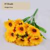 New 5/7/13 Heads Autumn Decoration Flower Yellow 10 Styles Silk Artificial Sunflower Flowers Bouquet Party Garden Decor