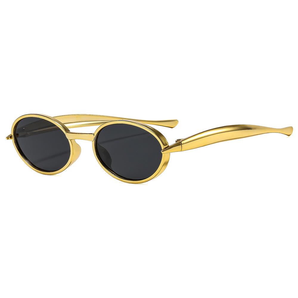 Old Money Style Oval Sunglasses Women Fashion Trendy Uv Protection Sun Glasses серый