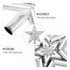 10cm Five Decor Christmas Tree Topper Star Gold Treetop Holiday Party DIY Decoration Xmas Ornament