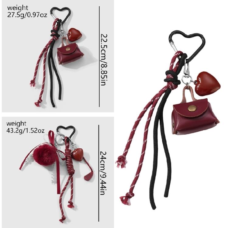 Trendy Heart Tassels Bows Keychain for Women’s Bags and Accessories Sophisticated Korean Aesthetic Bag Pendant