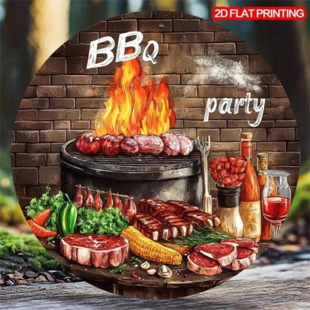 Vintage Metal Wall Art Retro Grill Sign Kitchen Decor Garden Gift