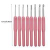 8pc/set Soft Pink Handle Crochet Hook Set- Aluminum Hook-Size 2.5mm-6mm-DIY Knitting Crafting & Single-pointed Weaving Hooks
