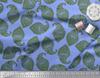 Soimoi Blue Japan Crepe Satin Fabric Green Paisley Printed Craft Fabric by the metre 42 Inch