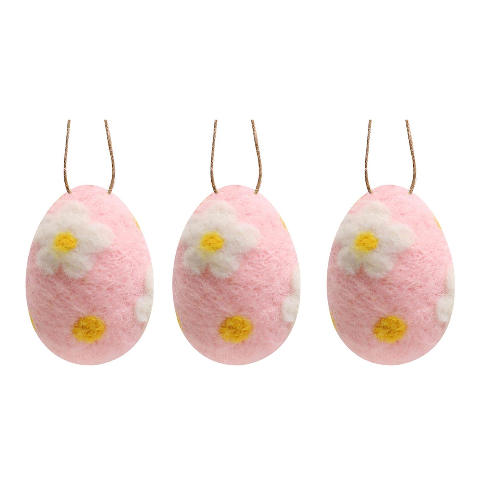 

3 шт. Пасхальные яйца из войлочной шерсти, подвесной кулон, красочные украшения для весенних поделок и украшения дома, товары для вечеринок 10