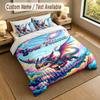 Dragon Phoenix Theme Personalized 3Pcs Bedding Set Custom Text & Name 1 Sheet 2 Pillowcases Household Bedding 1pc