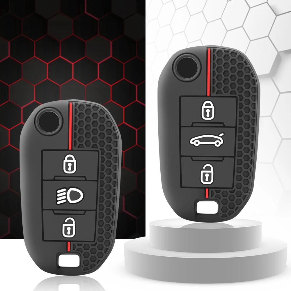 Silikonový skládací kryt klíčenky pro Peugeot 208 2008 301 308 3008 RCZ 508 408 2008 307 Pouzdro na Citroen C3 C4 Berlingo 2021