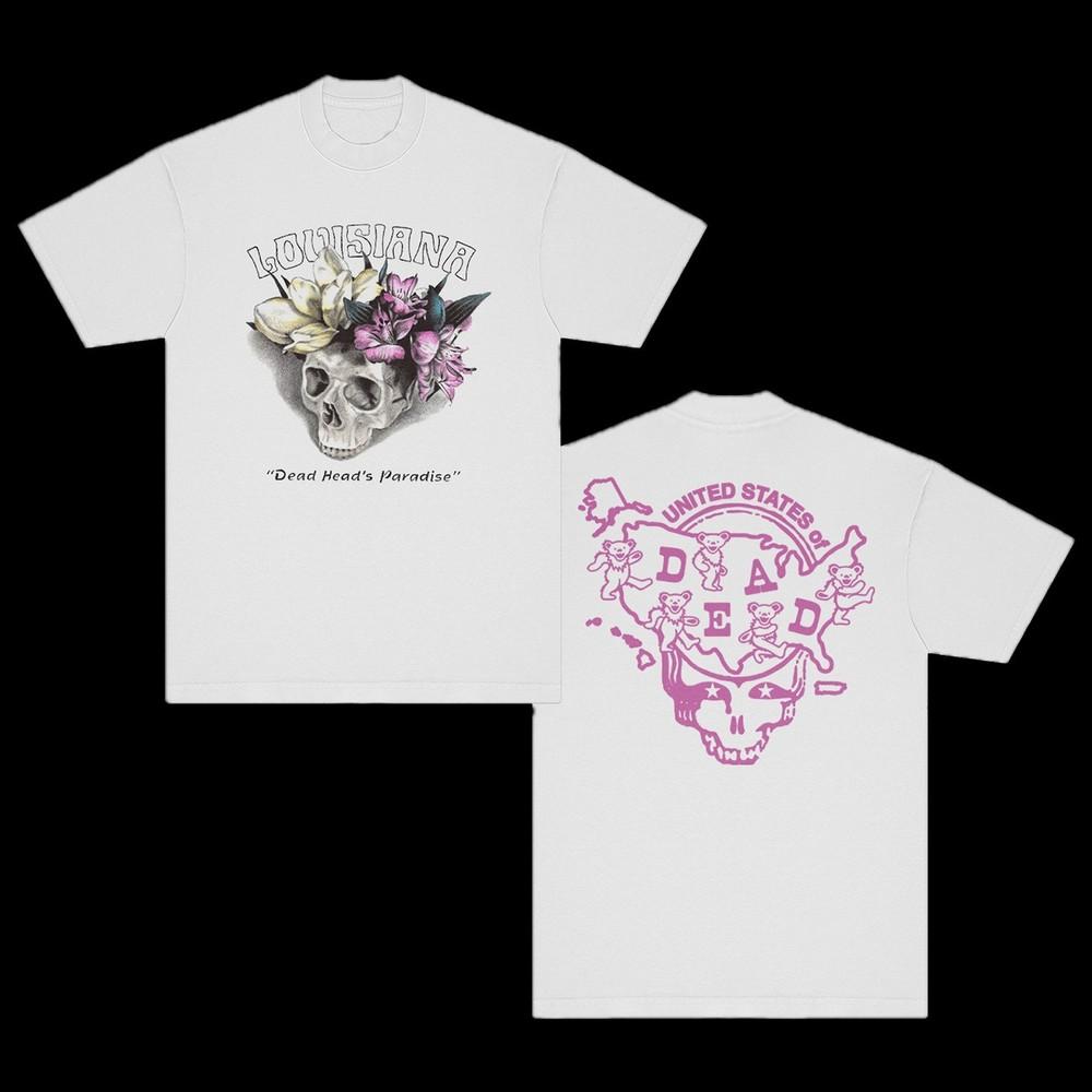 Grate*ful Dead Louisiana United States of Dead T-Shirt Size S-5XL Reprint Unisex T-Shirt XXXXL