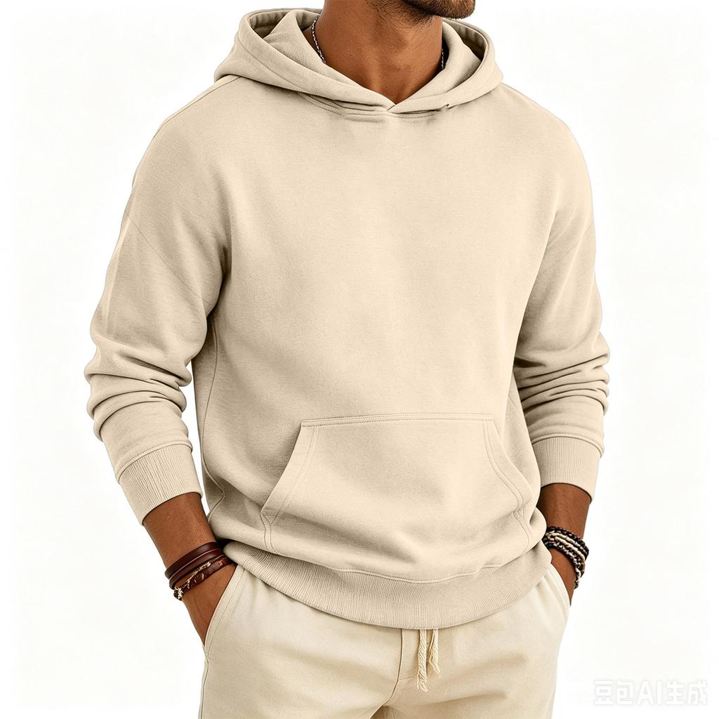 Men's Oversized Drop Shoulder Hoodie with Long Sleeve Pullover for Fall