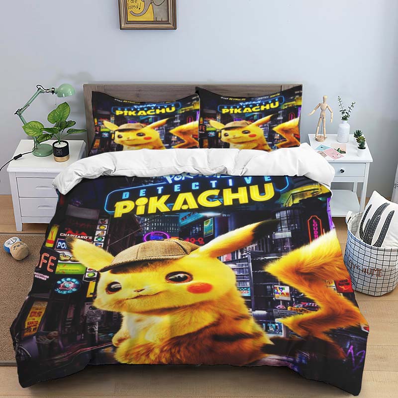Pokémon Three-piece Bedding Set – Includes A Printed Duvet Cover and Pillowcases