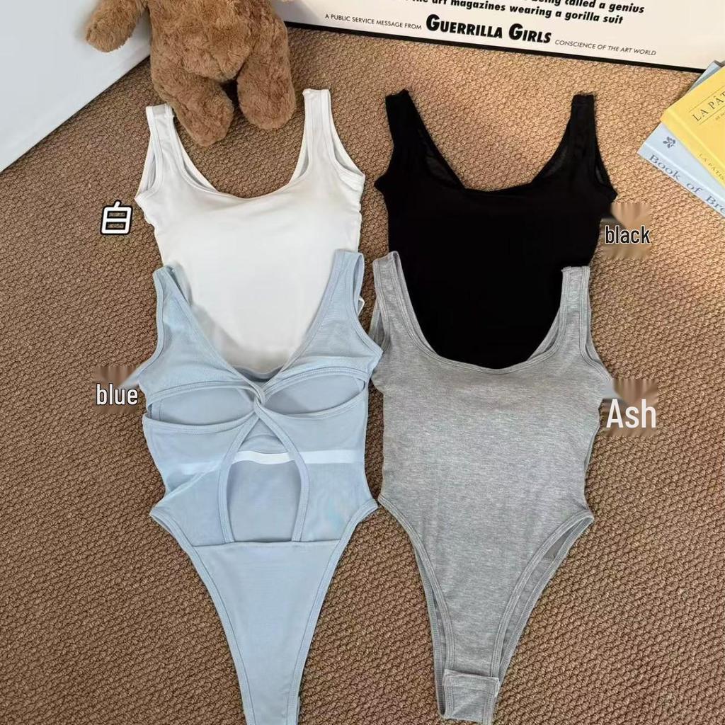 940 Sweet & Spicy Cotton Backless Bodysuit: Women's Sexy Criss-Cross Sleeveless Top with Spaghetti Straps