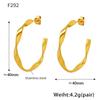Qiong Yao Stainless Steel C-shaped Hoop Earrings, Fashionable 18K Gold-Plated, Exaggerated Design