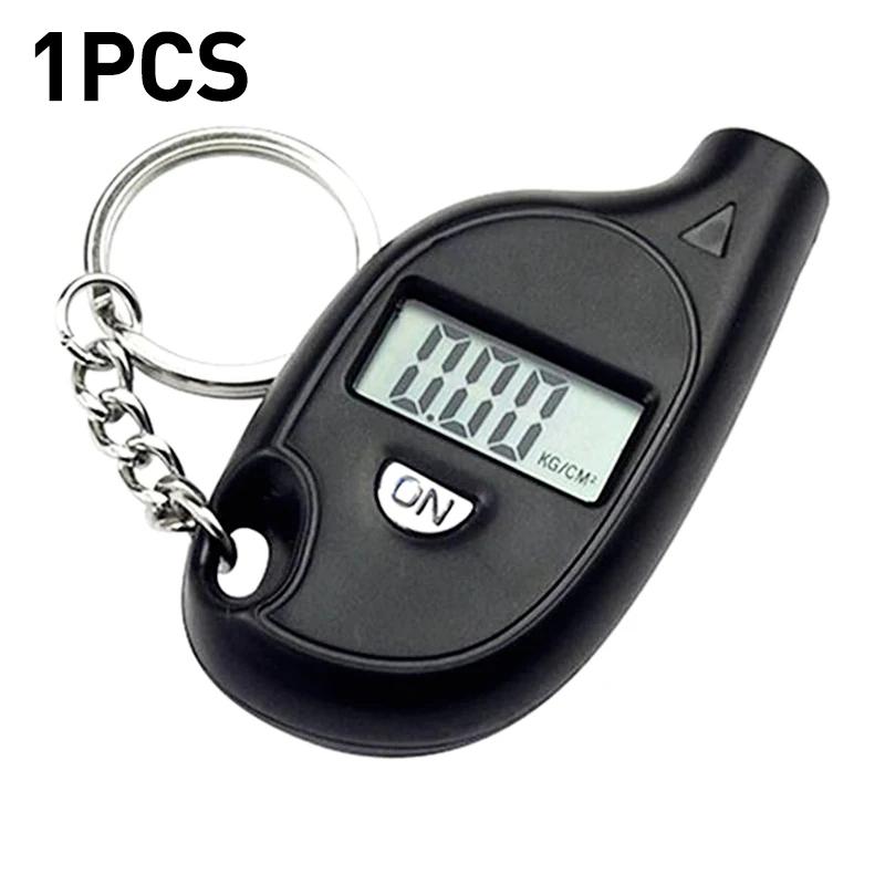 Keychain Style Tire Gauge Digital Lcd Display Monitor Systems Car Tire Air Pressure Tester Meter  Motorcycle Tire Safety Alarm