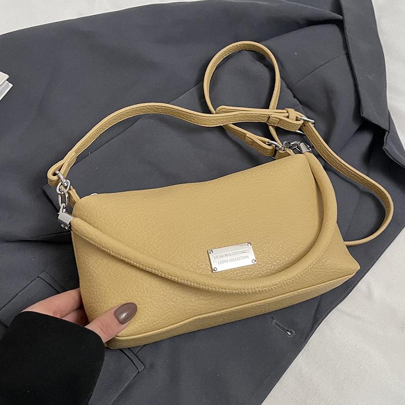 Koreanisch lässig Nische einfach einfarbig Litschi-Muster Kissenbeutel lässig vielseitig hochwertig einzelne Schulter Umhängetasche Damentasche