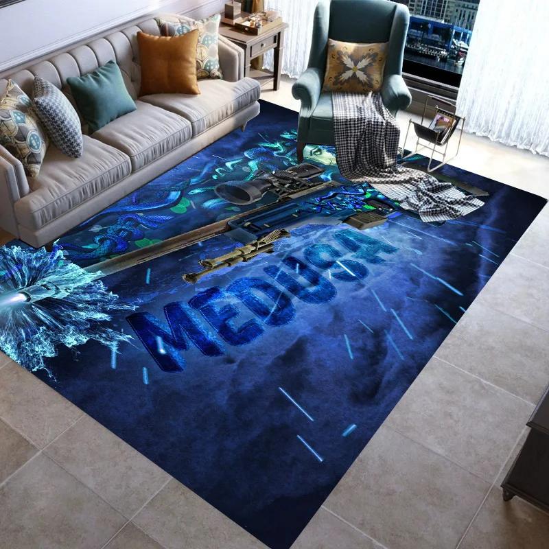 Retro Guns Pistol Ammunition Bullet Cartridge AK M4 Rug Carpet for Living Room Bedroom Decor Non-slip for Sofa Doormat Mat