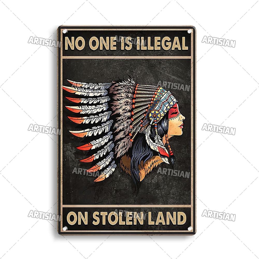 Artisian Native Girl Metal Sign Native American Tin Poster INDIAN Decorative Plate Wall Decor Garage Bar Pub Club Hotel Cafe