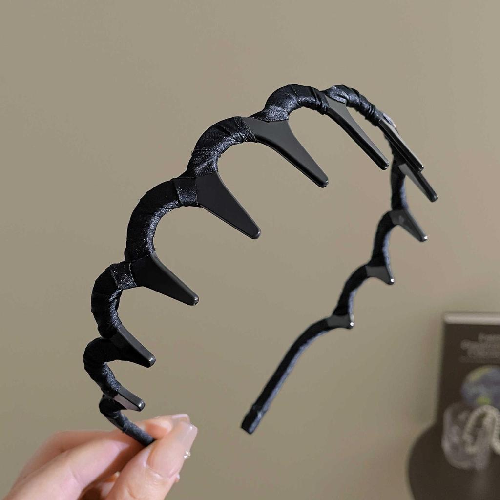 2024 Dual-Purpose Hairband with Teeth: Wave Headband for Women’s Outings & Face Wash, High Skull Top Celebrity-Style Hairpin