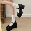 Fashion Japanese High Heels Mary Jane Shoes Women 2025 Goth Chunky Platform Pumps Woman Ankle Buckle Thick-soled Party Lolita Shoes