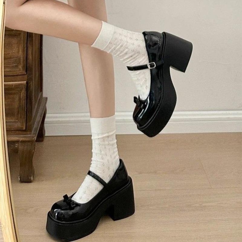 Fashion Japanese High Heels Mary Jane Shoes Women 2025 Goth Chunky Platform Pumps Woman Ankle Buckle Thick-soled Party Lolita Shoes