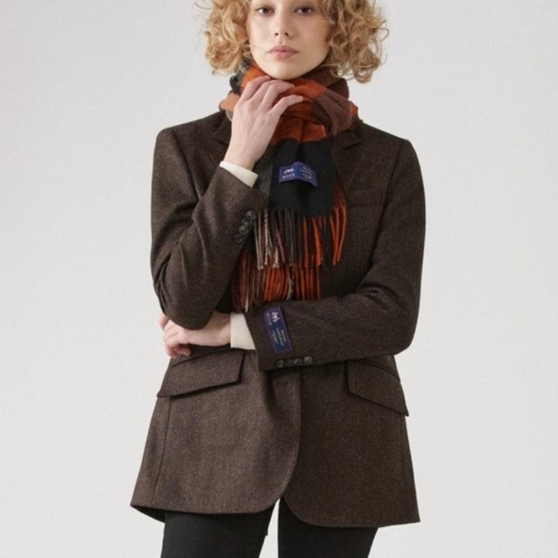 ABRAHAM MOON Merino Wool Shawl Muffler 50cm - Bamburgh Sienna