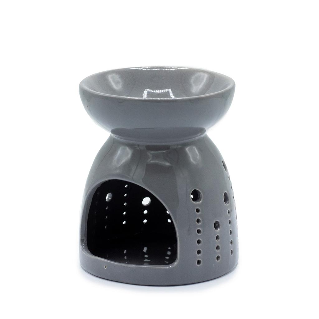 Oil Burner Tealight Bubbles Cutout Grey